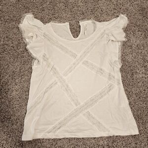 By Anthropologie Spliced Lace Tee